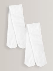 White Regular Length 2 Pack 80 Denier School Tights - Image 1 of 2