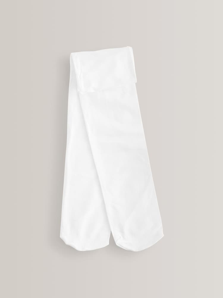 White Regular Length 2 Pack 80 Denier School Tights - Image 2 of 2