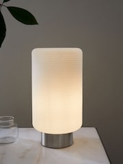 Jasper Conran London White Ribbed Glass Desk Lamp - Image 1 of 5