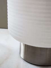 Jasper Conran London White Ribbed Glass Desk Lamp - Image 4 of 5