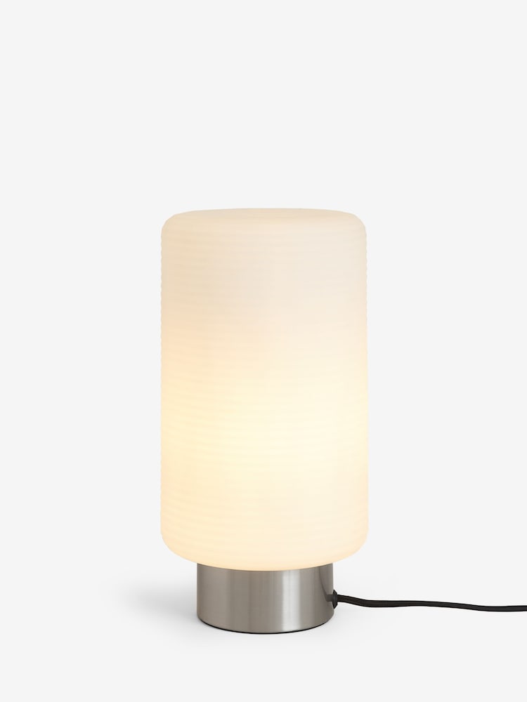 Jasper Conran London White Ribbed Glass Desk Lamp - Image 5 of 5 Jasper Conran London White Ribbed Glass Desk Lamp - Image 5 of 5