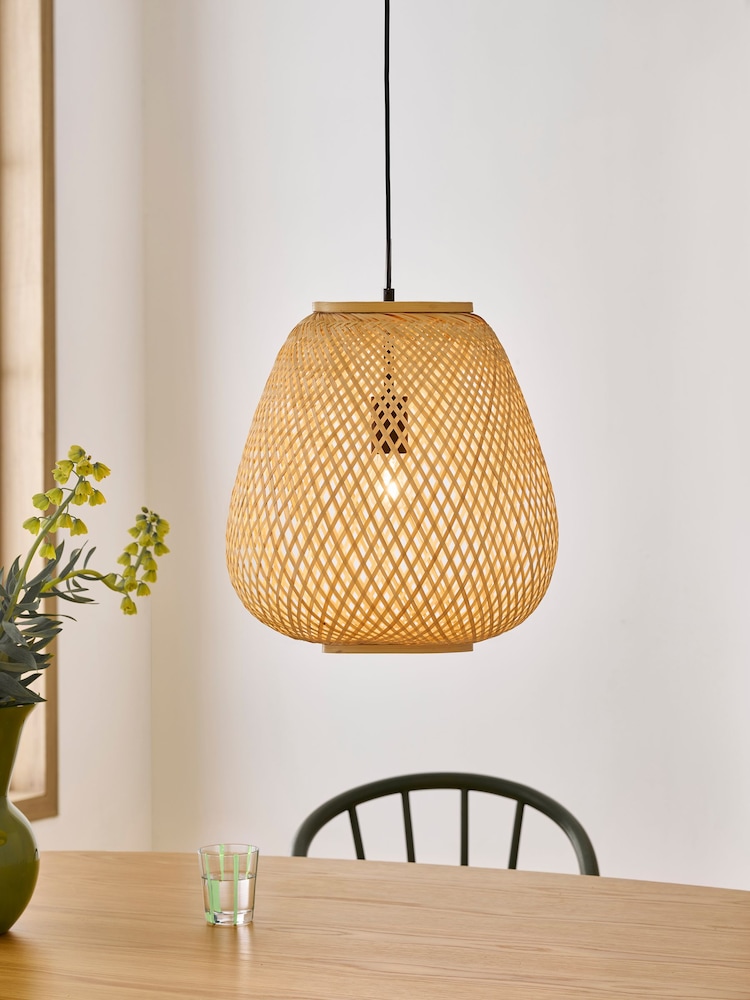 Jasper Conran London Natural Bamboo Pendant Light - Image 1 of 6
