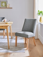 Set of 2 Chunky Weave Mid Grey Wolton Collection Luxe Dining Chairs - Image 1 of 8