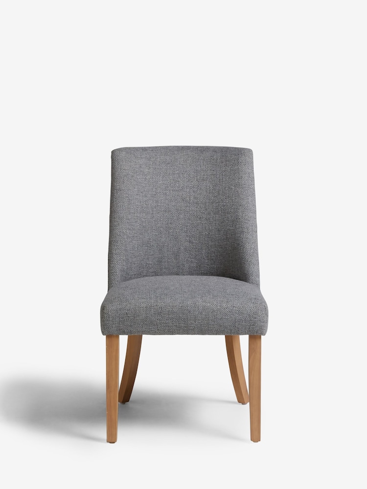 Set of 2 Chunky Weave Mid Grey Wolton Collection Luxe Dining Chairs - Image 2 of 8