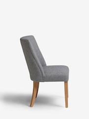 Set of 2 Chunky Weave Mid Grey Wolton Collection Luxe Dining Chairs - Image 4 of 8