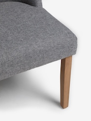 Set of 2 Chunky Weave Mid Grey Wolton Collection Luxe Dining Chairs - Image 6 of 8