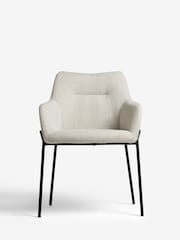 Set of 2 Tweedy Plain Light Natural Quinn Black Legs Dining Chairs - Image 2 of 8