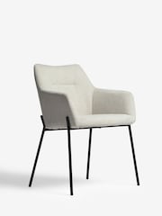 Set of 2 Tweedy Plain Light Natural Quinn Black Legs Dining Chairs - Image 3 of 8