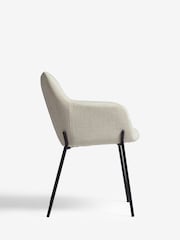 Set of 2 Tweedy Plain Light Natural Quinn Black Legs Dining Chairs - Image 4 of 8
