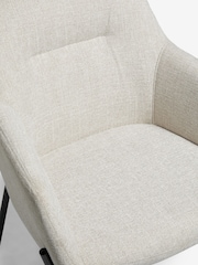 Set of 2 Tweedy Plain Light Natural Quinn Black Legs Dining Chairs - Image 6 of 8