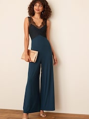 Lace Trimmed Jumpsuit - Image 1 of 5
