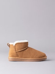 Lakeland Leather Tan Brown Ladies Sheepskin Mini Boot Slippers - Image 3 of 5