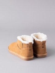 Lakeland Leather Tan Brown Ladies Sheepskin Mini Boot Slippers - Image 4 of 5