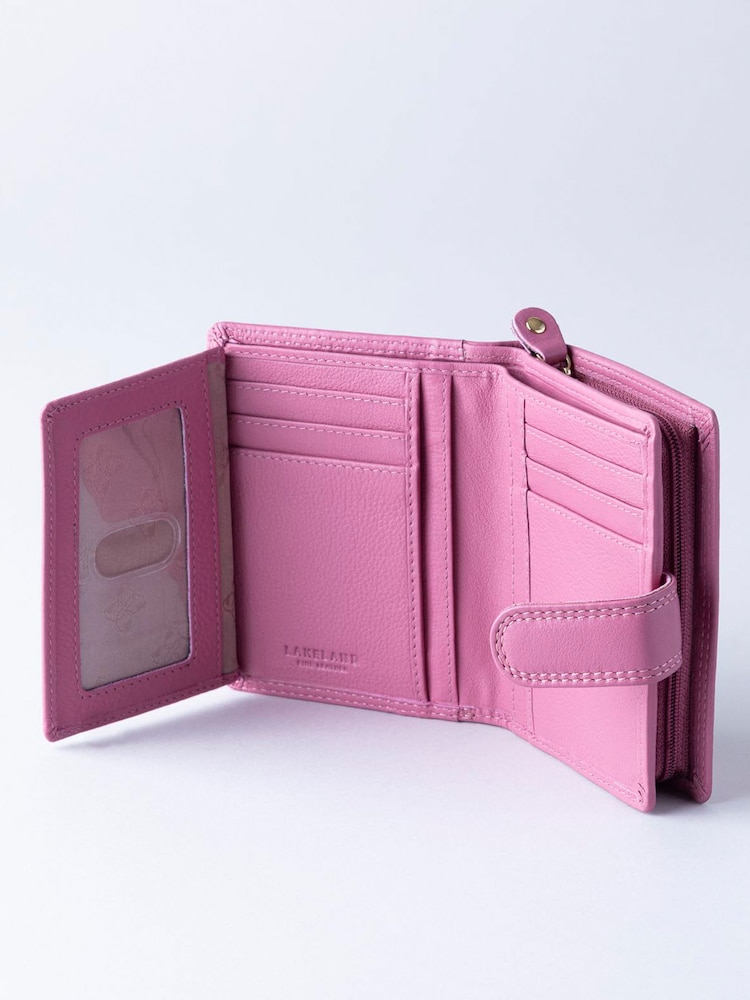 Lakeland Leather Mauve Pink Small Tab Purse - Image 4 of 5
