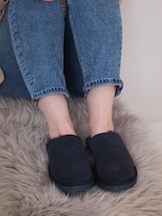 Lakeland Leather Blue Ladies Sheepskin Clog Winter Slippers - Image 1 of 4