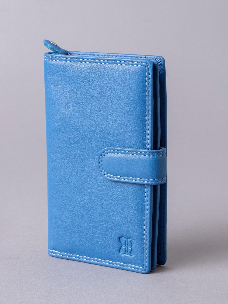 Lakeland Leather Blue Medium Tab Purse - Image 1 of 5