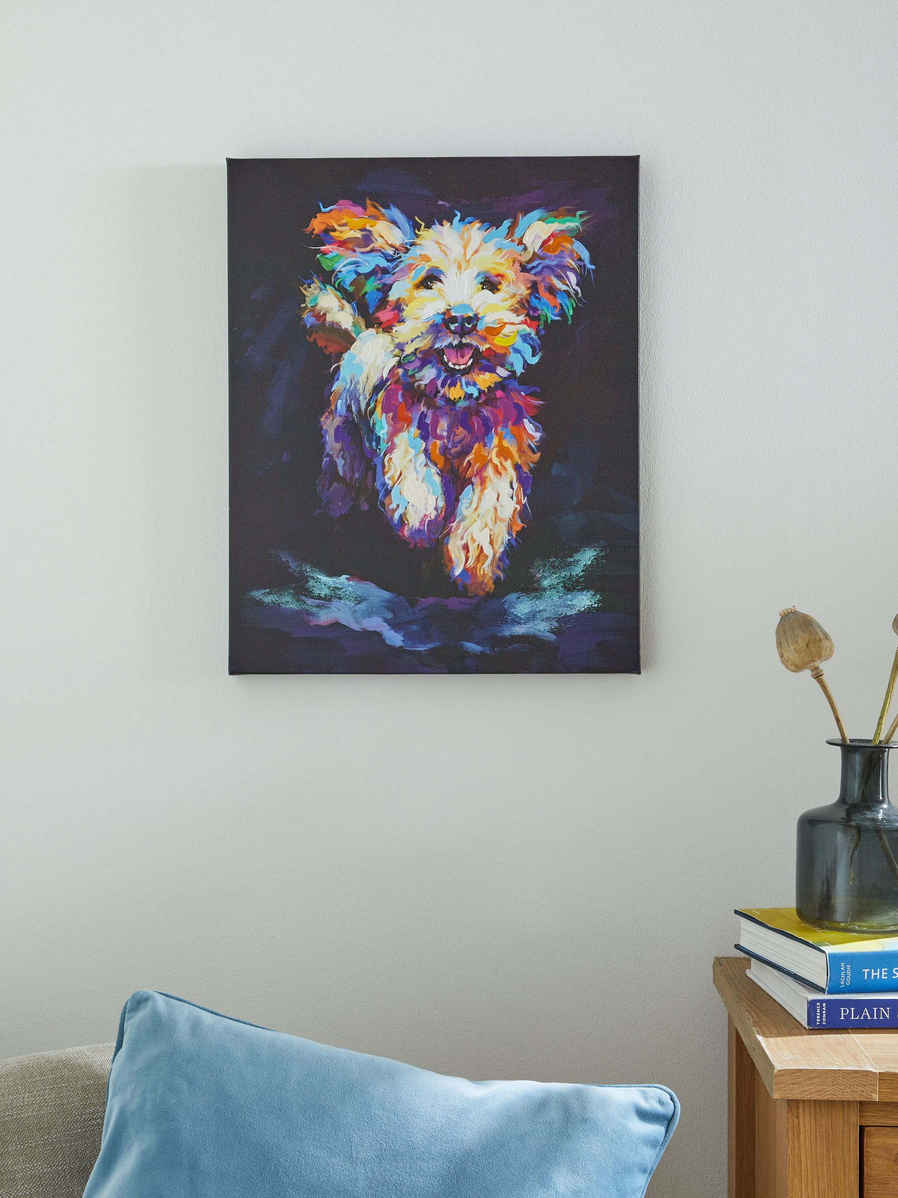 Buy Navy Small Charlie Cockapoo Dog Canvas Wall Art from the Next UK ...