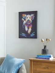 Navy Small Charlie Cockapoo Dog Canvas Wall Art - Image 2 of 6