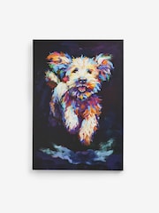 Navy Small Charlie Cockapoo Dog Canvas Wall Art - Image 5 of 6