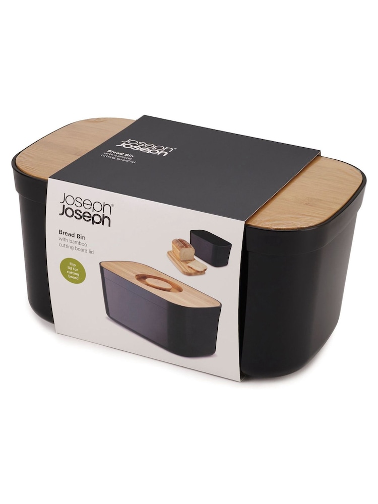 Joseph Joseph Black Bread Bin With Cutting Board Lid - Image 2 of 4