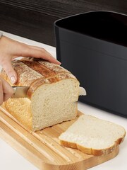 Joseph Joseph Black Bread Bin With Cutting Board Lid - Image 3 of 4