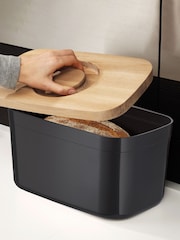 Joseph Joseph Black Bread Bin With Cutting Board Lid - Image 4 of 4