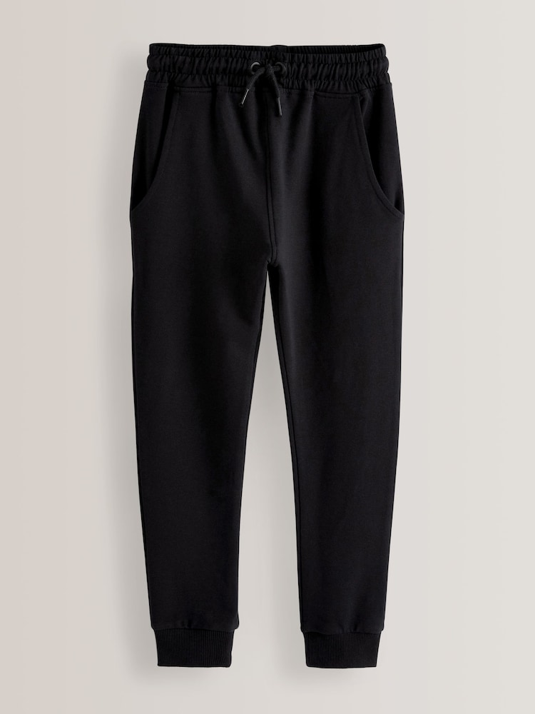 Dark Black Longer Length Skinny Fit Joggers (3-16yrs) - Image 1 of 2
