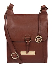 Pure Luxuries London Naomi Leather Cross-Body 100% Cotton Bag - Image 1 of 5