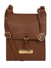 Pure Luxuries London Naomi Leather Cross-Body 100% Cotton Bag - Image 1 of 5