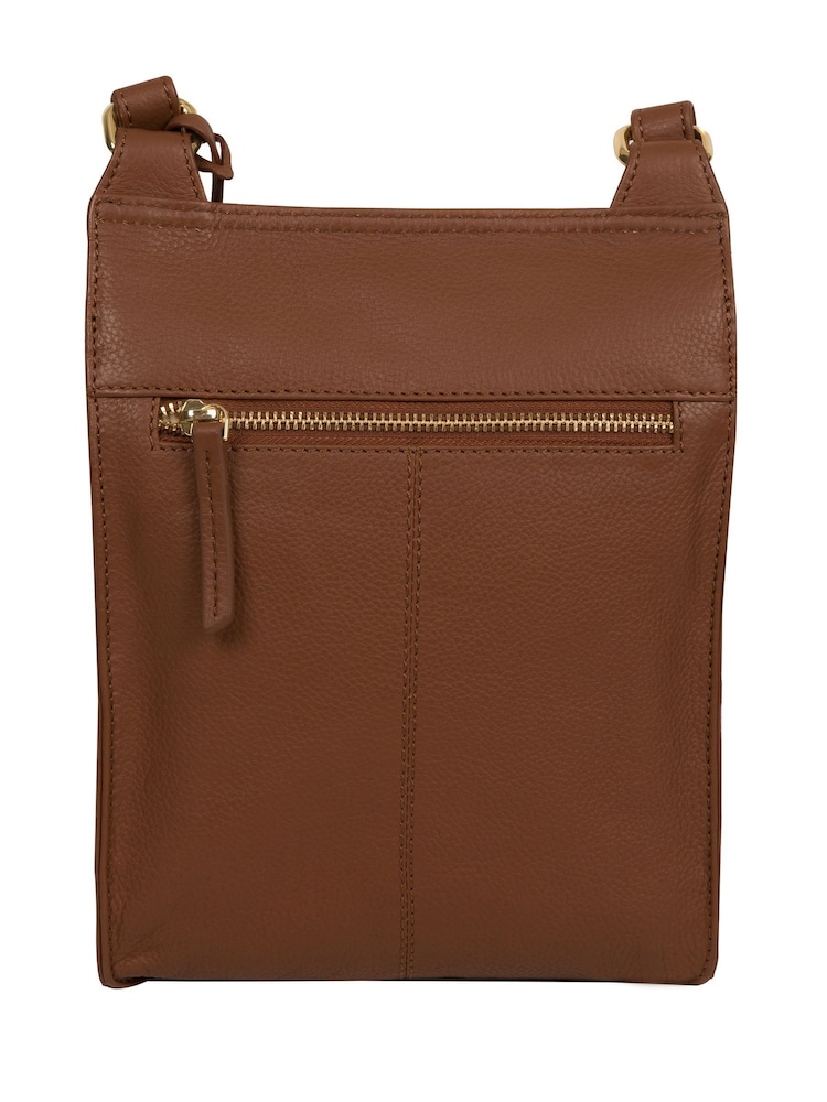 Pure Luxuries London Naomi Leather Cross-Body 100% Cotton Bag - Image 2 of 5
