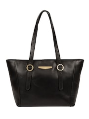 Schwarz - Pure Luxuries London Adelina Tote-Tasche aus vegan gefärbtem Leder - Bild 1 von 5