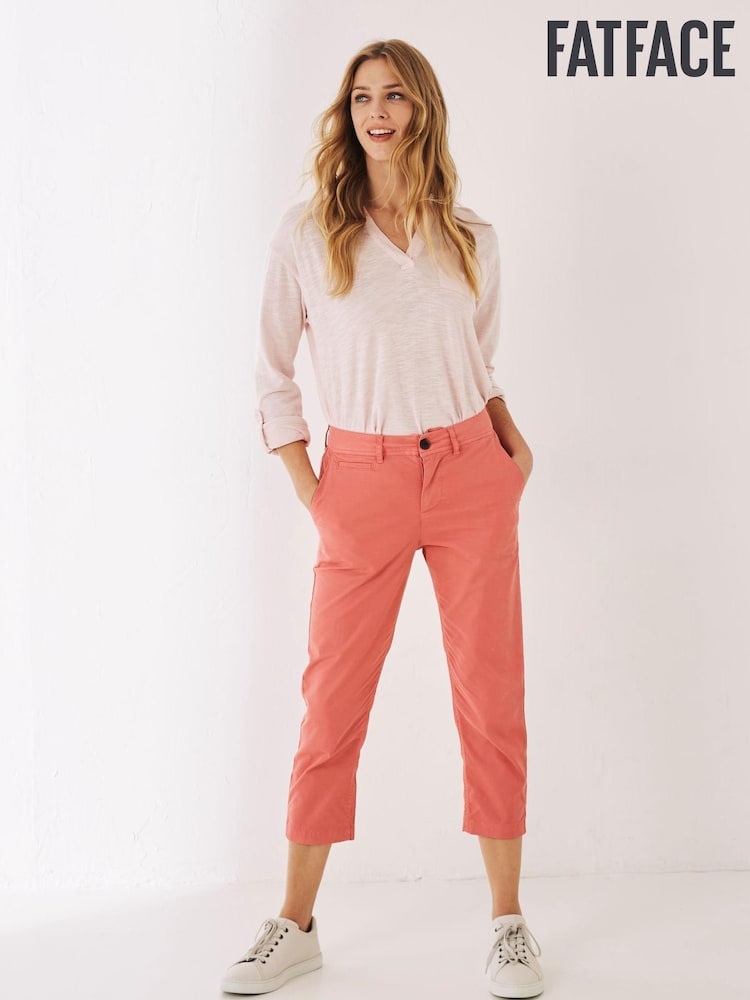 FatFace Farnham Pink Cropped Chinos - Image 1 of 4