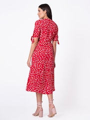 Seraphine Red Midi Wrap Maternity Dress - Image 2 of 6
