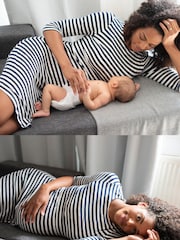 Seraphine Striped Maternity & Nursing Dress - Image 2 of 6