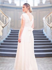 Seraphine Long Lace V-Neck Maternity Bridal Gown - Image 2 of 9