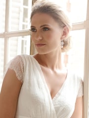 Seraphine Long Lace V-Neck Maternity Bridal Gown - Image 4 of 9