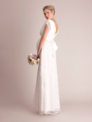 Seraphine Long Lace V-Neck Maternity Bridal Gown - Image 5 of 9