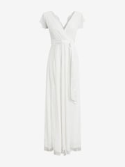 Seraphine Long Lace V-Neck Maternity Bridal Gown - Image 9 of 9