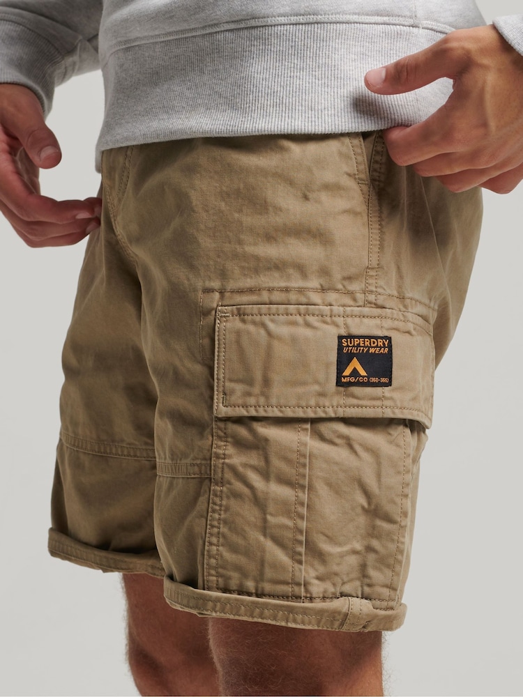 Superdry Nude Heavy Cargo 100% Cotton Shorts - Image 2 of 3