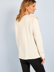Neutral Maternity/Nursing Popper Side Sweatshirt - Image 3 of 6