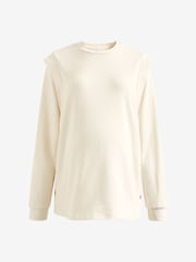 Neutral Maternity/Nursing Popper Side Sweatshirt - Image 5 of 6