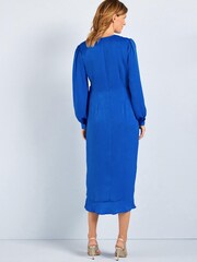 Blue Maternity/Nursing Satin Wrap Dress - Image 2 of 5