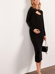 Black Maternity Cut Out Dress - Image 2 of 8