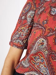 FatFace Petra Bluse mit Paisley-Muster, Rot - Bild 3 von 4