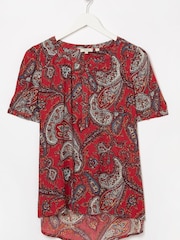 FatFace Petra Bluse mit Paisley-Muster, Rot - Bild 4 von 4