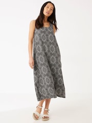 FatFace Black Lola Linear Batik Print Dress - Image 1 of 5