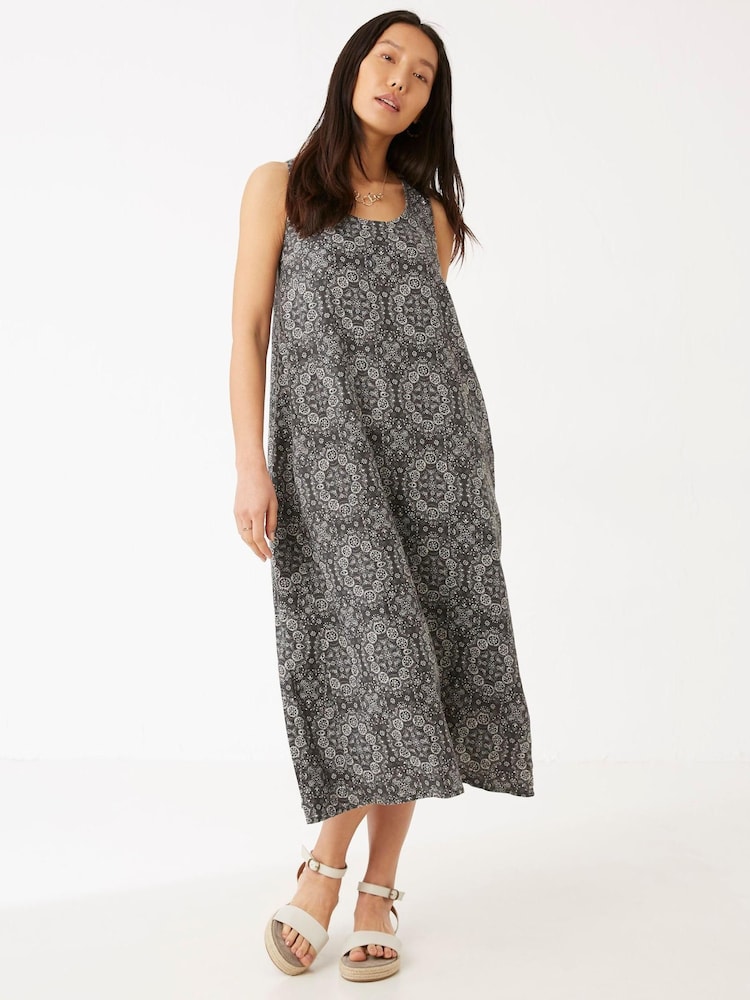 FatFace Black Lola Linear Batik Print Dress - Image 1 of 5