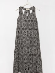 FatFace Black Lola Linear Batik Print Dress - Image 5 of 5