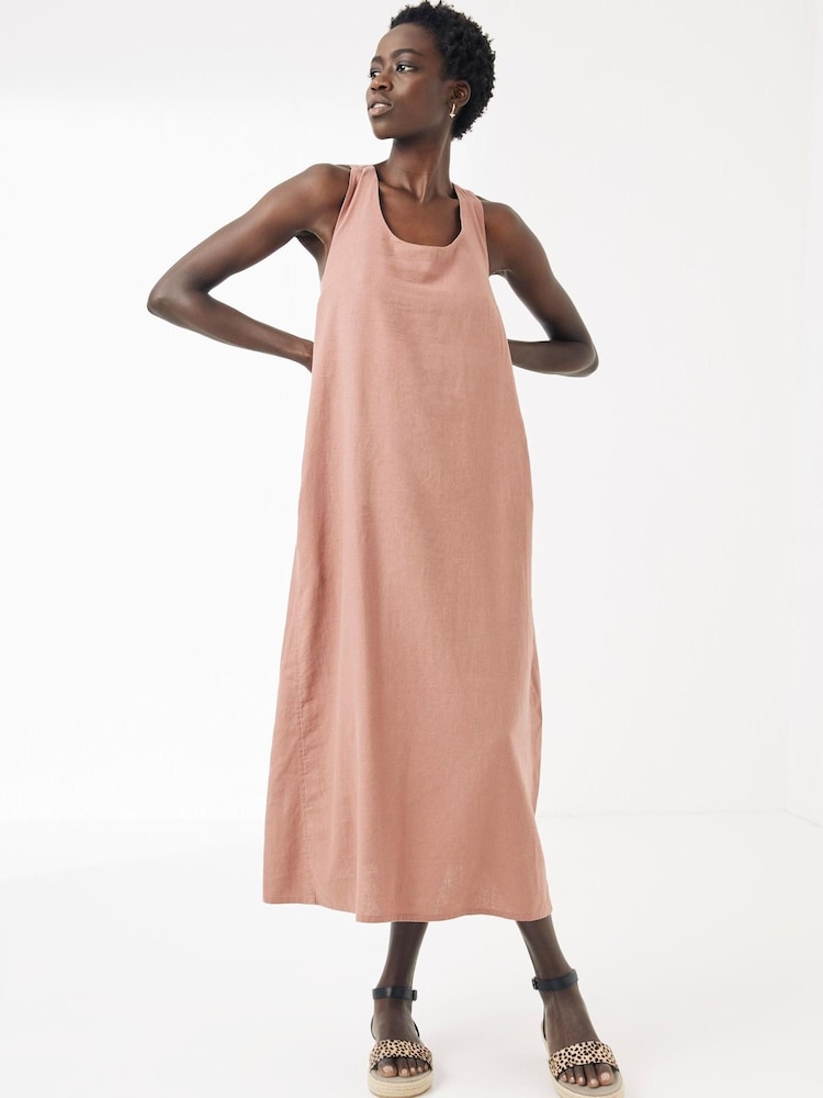 FatFace Lola Brown Linen Blend Maxi Dress - Image 1 of 4 FatFace Lola Brown Linen Blend Maxi Dress - Image 1 of 4