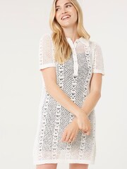 FatFace White Button Down Knit Dress - Image 1 of 4